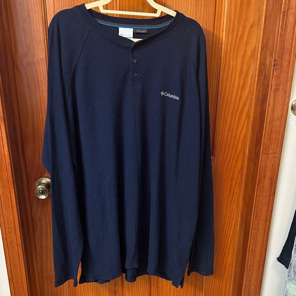 Columbia Men's Dark Blue Long Sleeve Tee Omni Wick 2XL Tall.